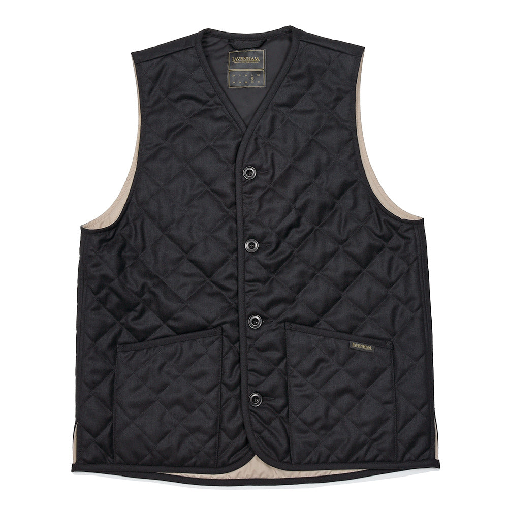 LAVENHAM(ラベンハム) BLACK EDITION Wool Button Front Gilet ウール ボタンフロントジレ