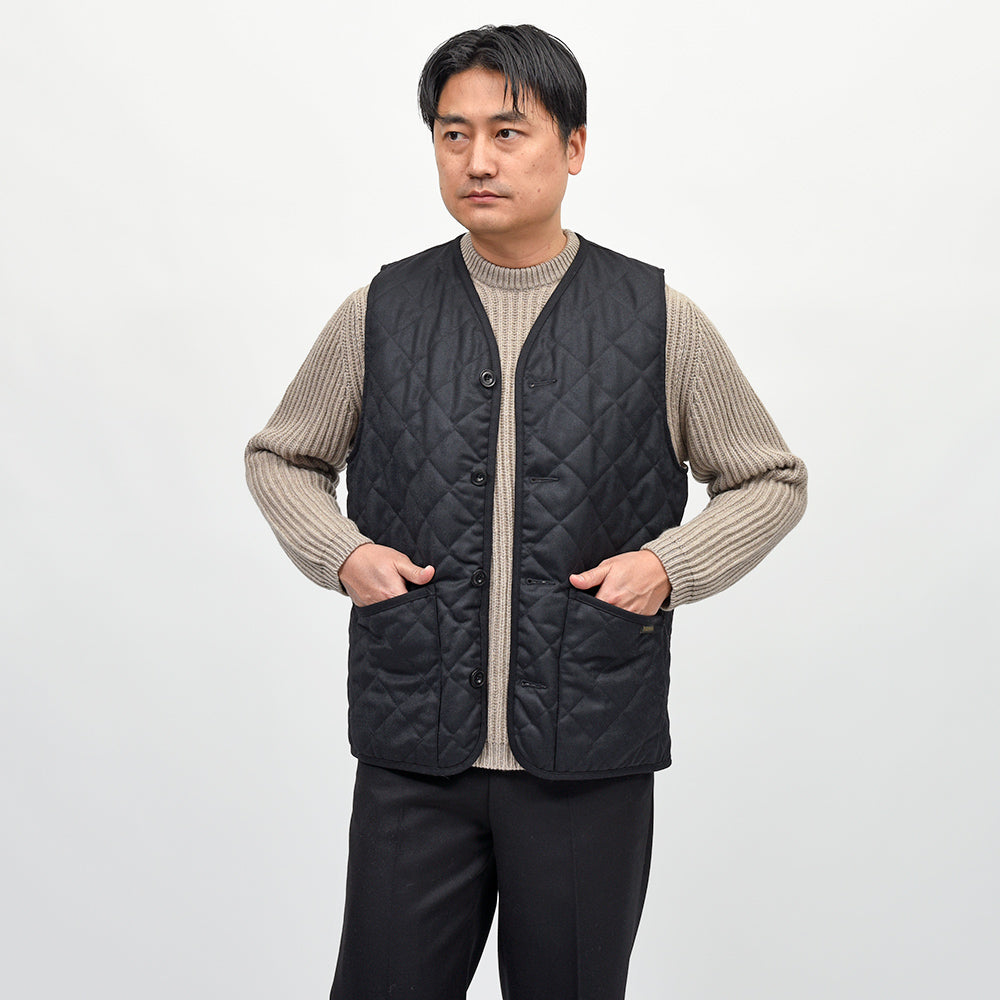 LAVENHAM(ラベンハム) BLACK EDITION Wool Button Front Gilet ウール ボタンフロントジレ