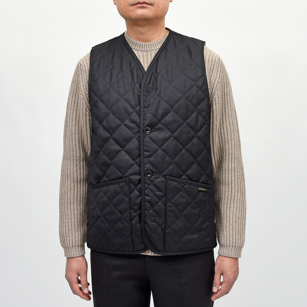 LAVENHAM(ラベンハム) BLACK EDITION Wool Button Front Gilet ウール ボタンフロントジレ