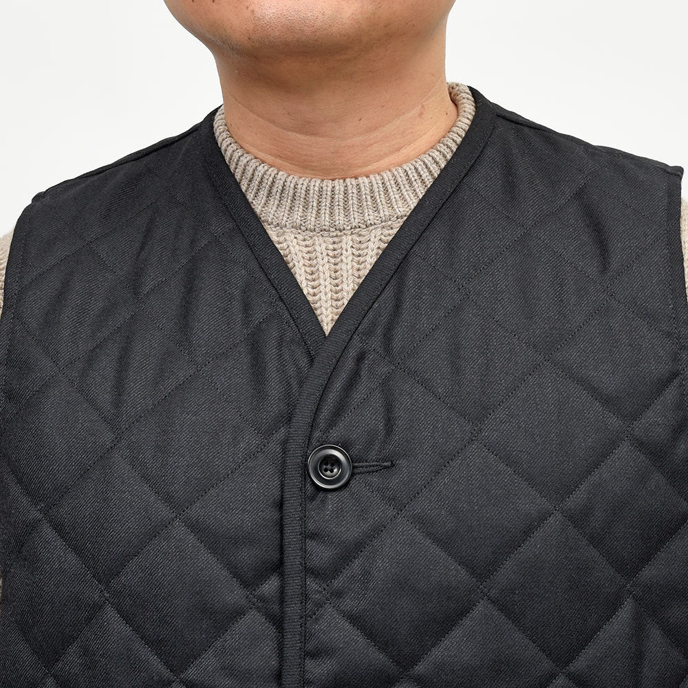 LAVENHAM(ラベンハム) BLACK EDITION Wool Button Front Gilet ウール ボタンフロントジレ