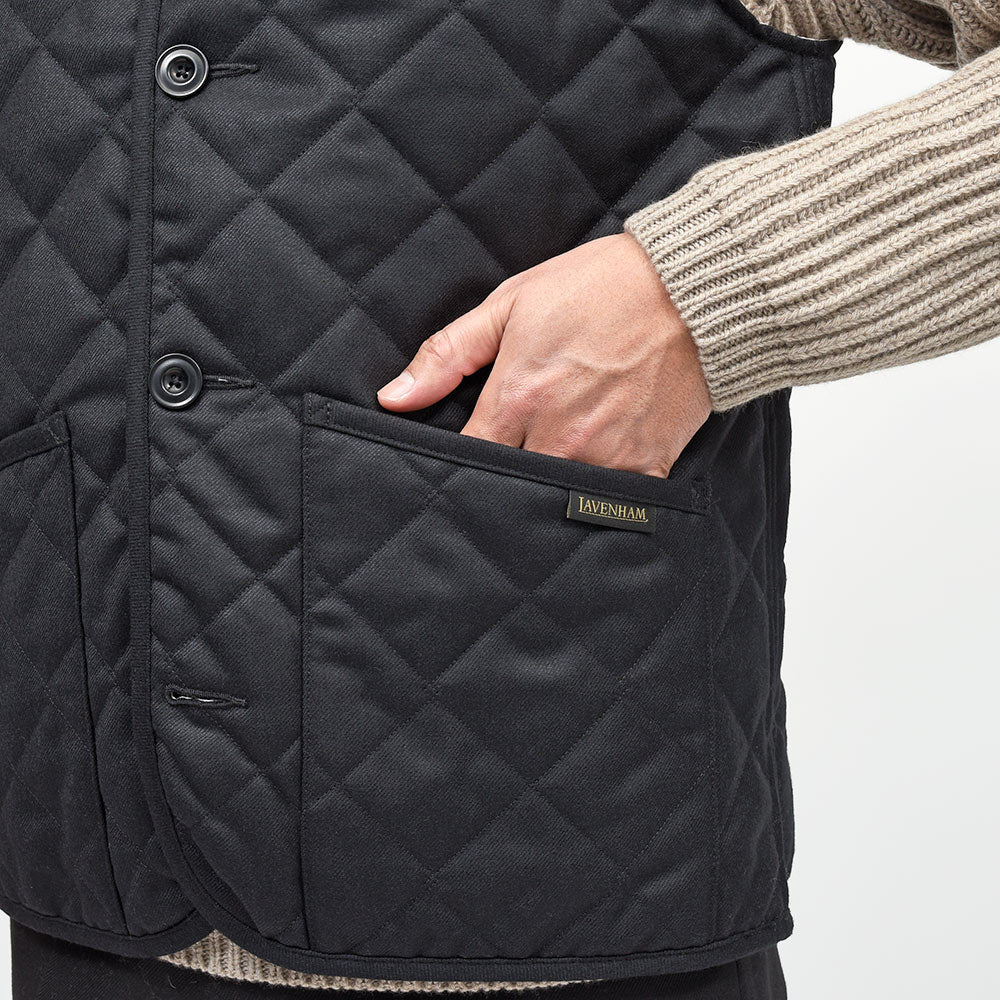 LAVENHAM(ラベンハム) BLACK EDITION Wool Button Front Gilet ウール ボタンフロントジレ