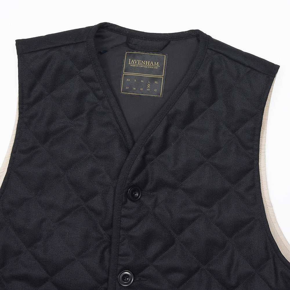 LAVENHAM(ラベンハム) BLACK EDITION Wool Button Front Gilet ウール ボタンフロントジレ