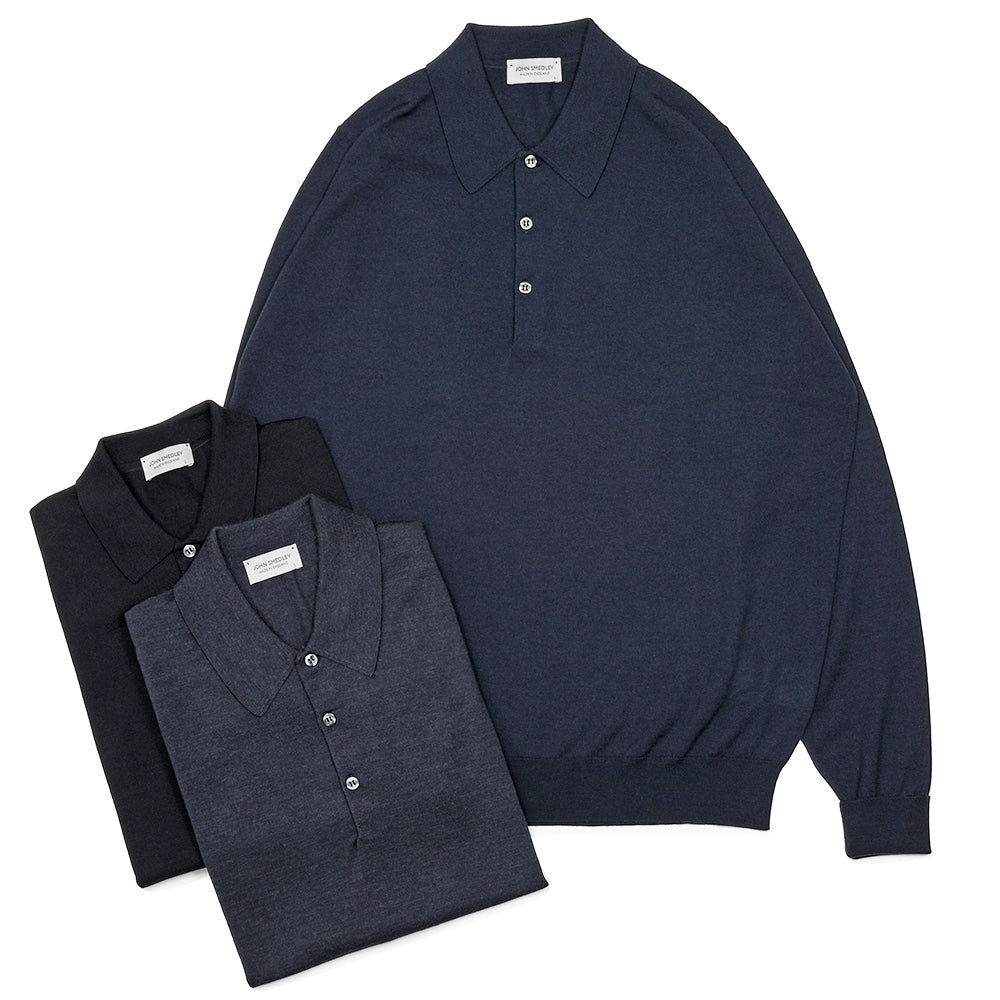 JOHN SMEDLEY(ジョンスメドレー) DORSET エクストラファインメリノウール 30ゲージ ニットポロ EASY FIT