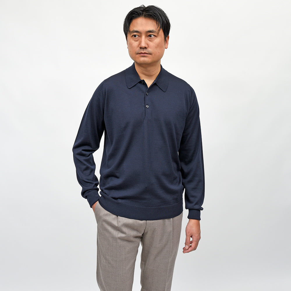 JOHN SMEDLEY(ジョンスメドレー) DORSET エクストラファインメリノウール 30ゲージ ニットポロ EASY FIT