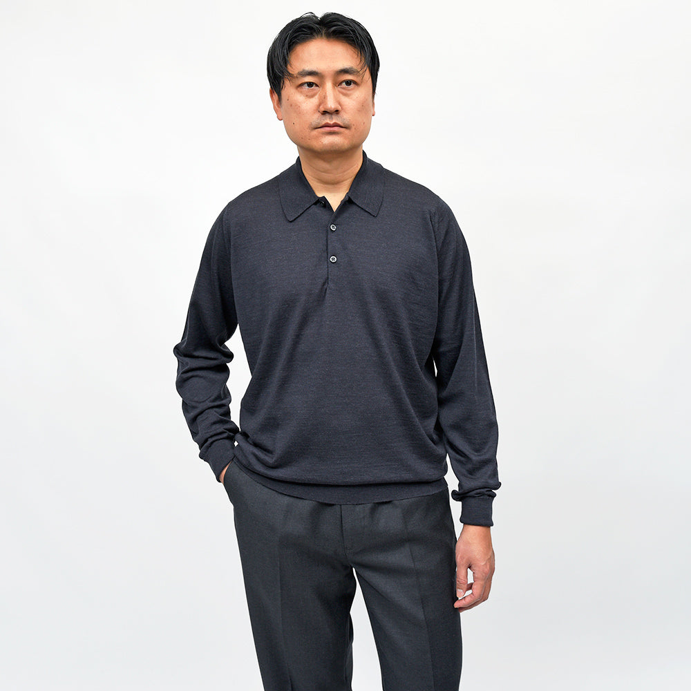 JOHN SMEDLEY(ジョンスメドレー) DORSET エクストラファインメリノウール 30ゲージ ニットポロ EASY FIT