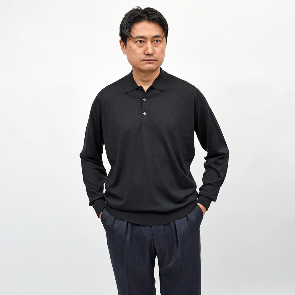 JOHN SMEDLEY(ジョンスメドレー) DORSET エクストラファインメリノウール 30ゲージ ニットポロ EASY FIT