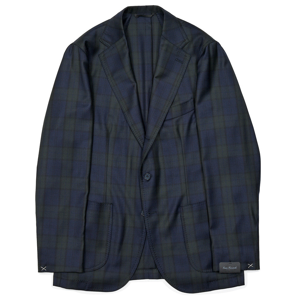 Errico Formicola(エリコ フォルミコラ) ANDREA ウール LoroPiana ブラックウォッチ シングルジャケット