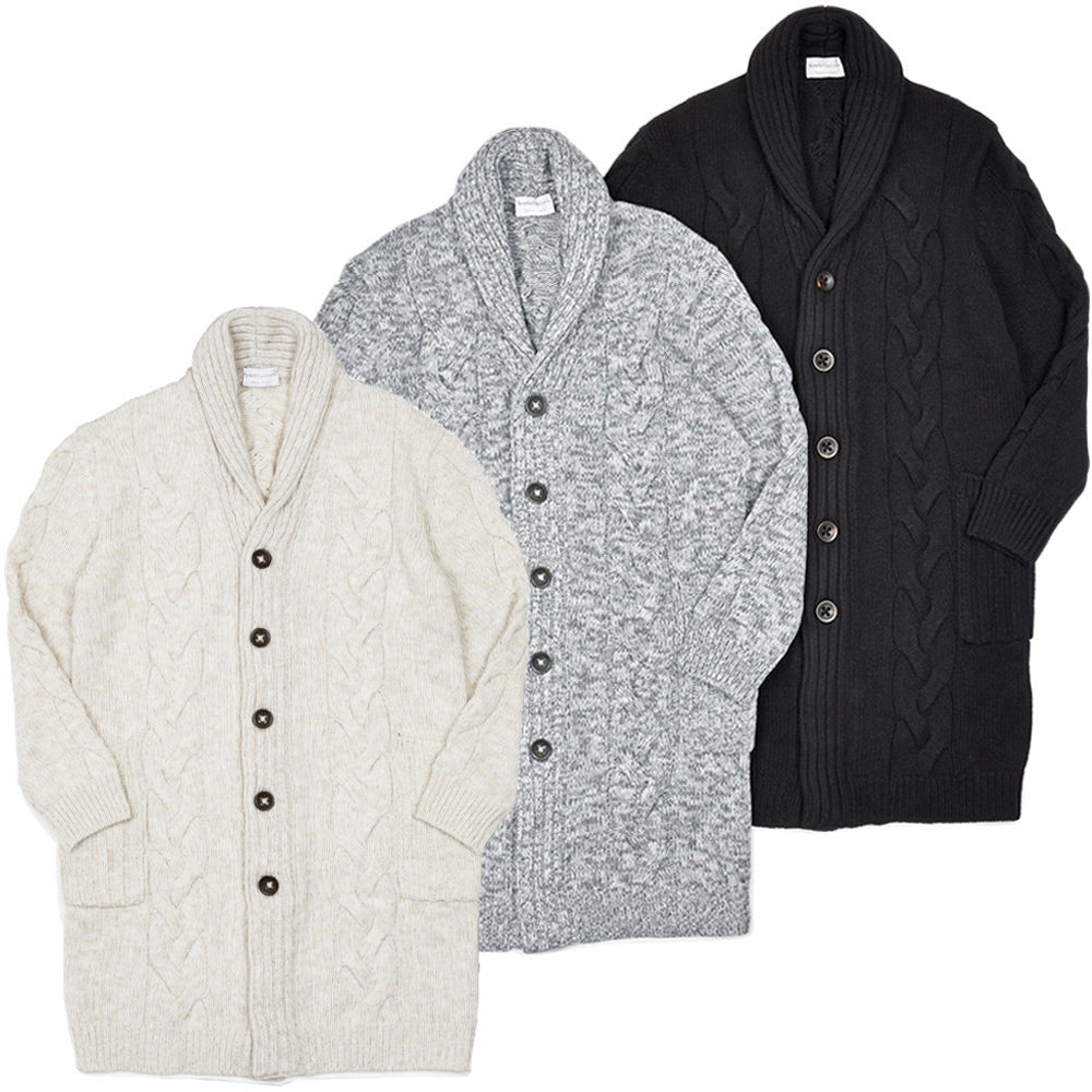 Settefili Cashmere(セッテフィーリ カシミア) ウールカシミヤ ショールカラーロングカーディガン
