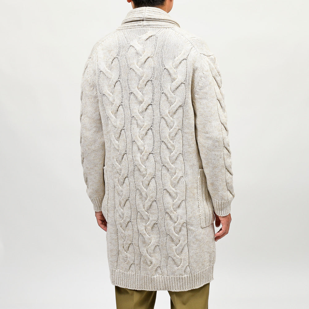 Settefili Cashmere(セッテフィーリ カシミア) ウールカシミヤ ショールカラーロングカーディガン
