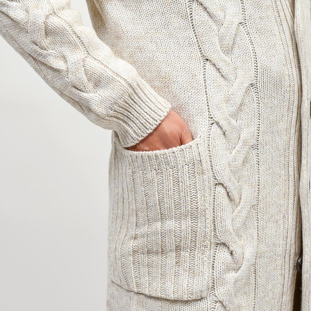 Settefili Cashmere(セッテフィーリ カシミア) ウールカシミヤ ショールカラーロングカーディガン