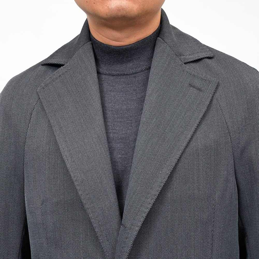 TITO ALLEGRETTO(ティト アレグレット) ヴァージンウールポリエステル ツイル ベルテッド ラグランスリーブ シングルコート