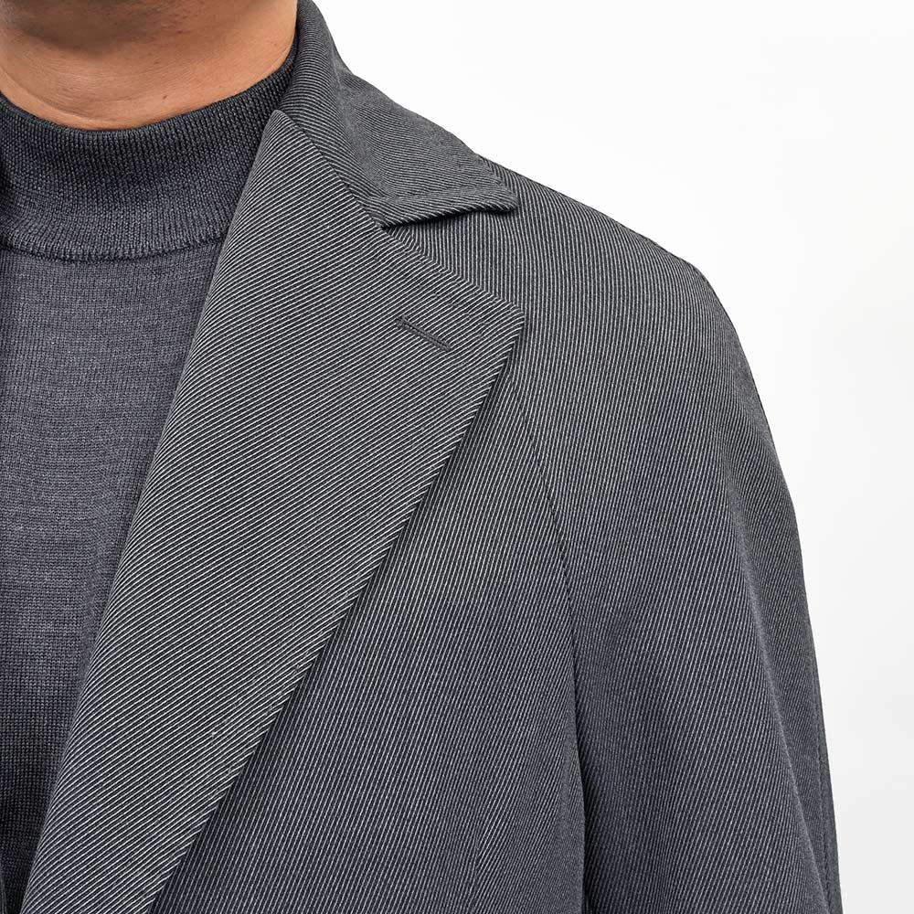 TITO ALLEGRETTO(ティト アレグレット) ヴァージンウールポリエステル ツイル ベルテッド ラグランスリーブ シングルコート