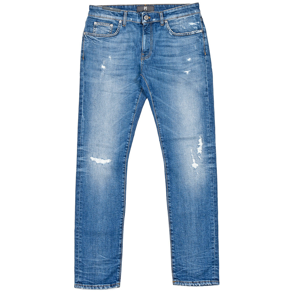 PT TORINO DENIM(ピーティートリノデニム) SWING コットンストレッチ ダメージ&リペア デニムパンツ/CA4830