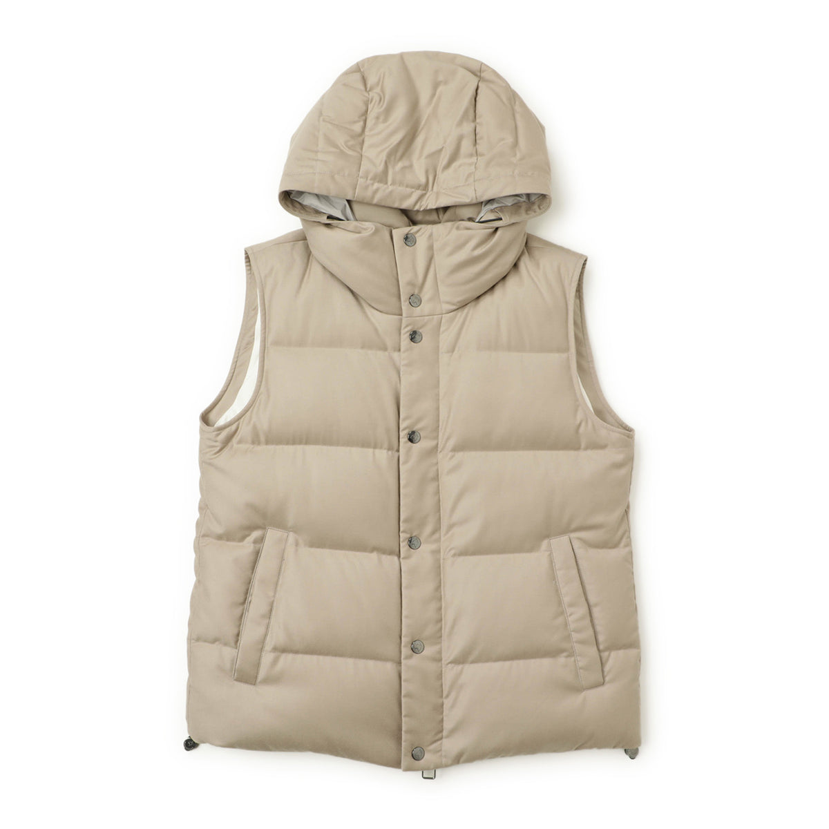 モンテコーレ / フーデッド ダウンベスト ウール / Loro Piana Rain System / 5237-582A200 / ベージュ