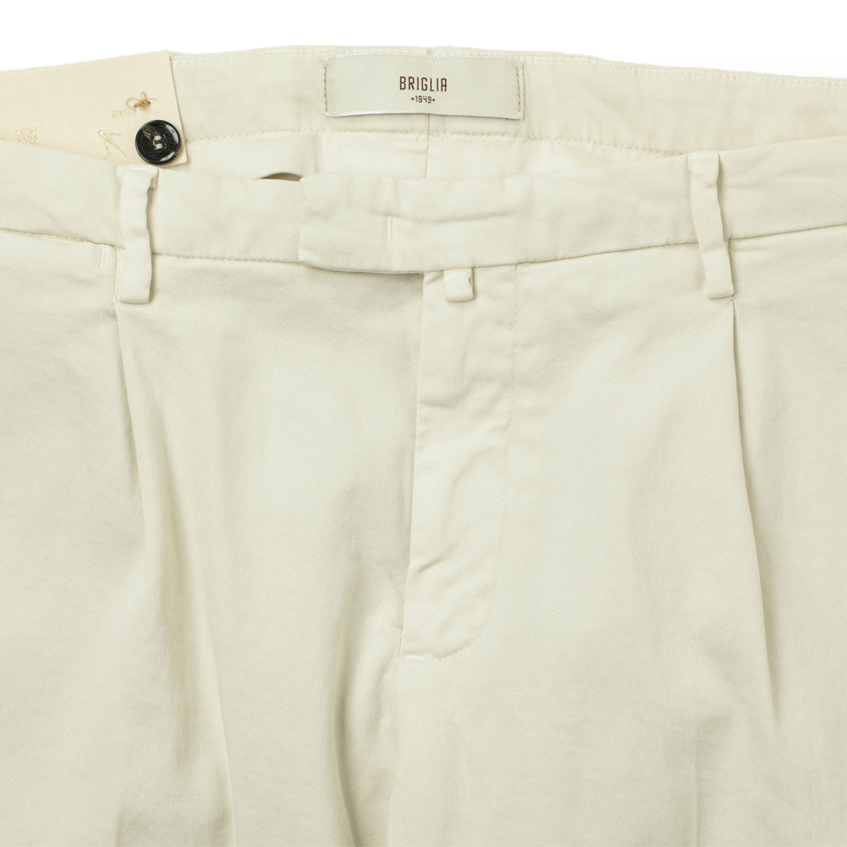 ブリリア 1949 / スラックスパンツ / ワンプリーツ コットン ストレッチ / SLIM FIT / 5207-07008 / アイボリー