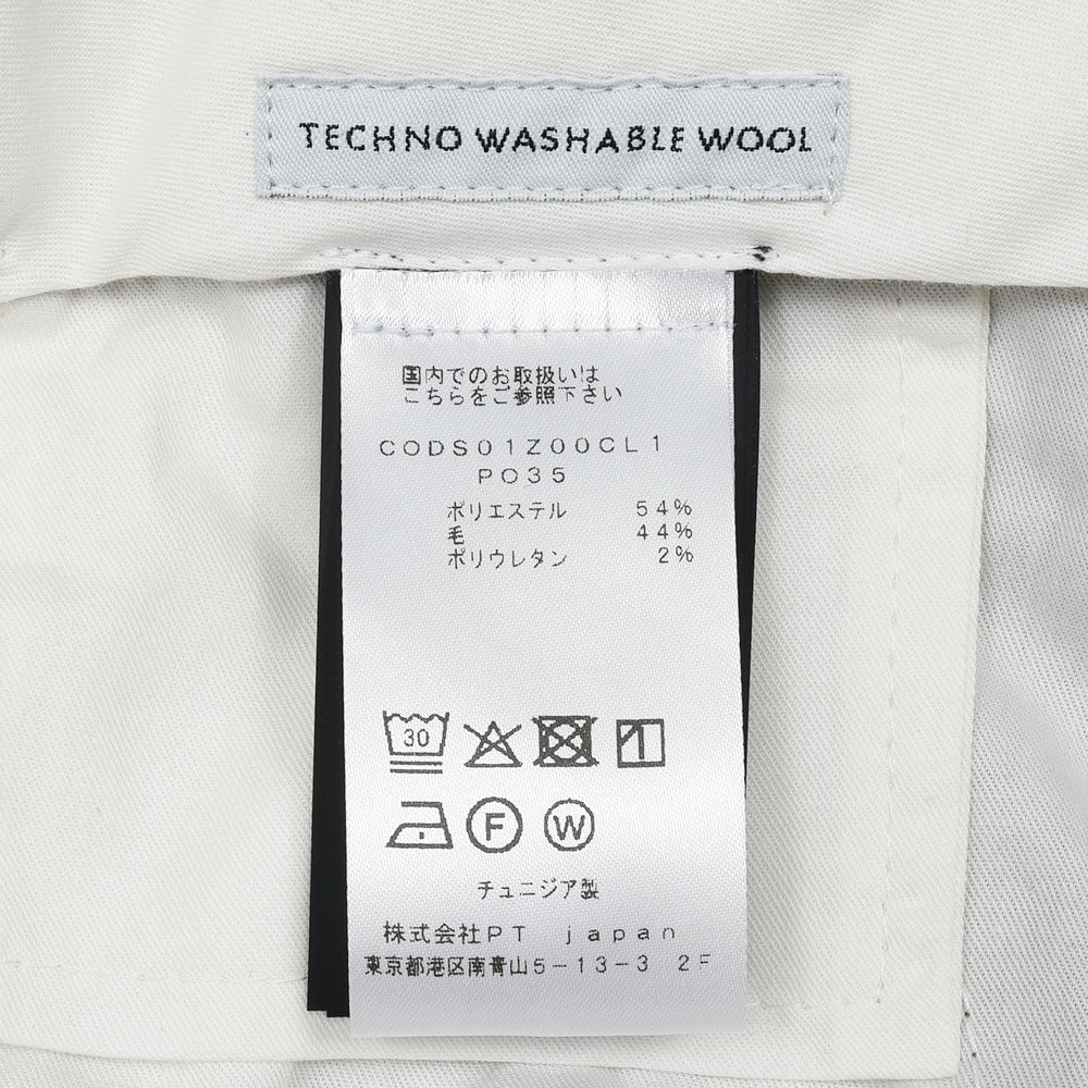 PT TORINO(ピーティートリノ) Travel ウォッシャブルテクノウール ストレッチ トロピカル ノープリーツドレスパンツ SUPERSLIM FIT/PO35