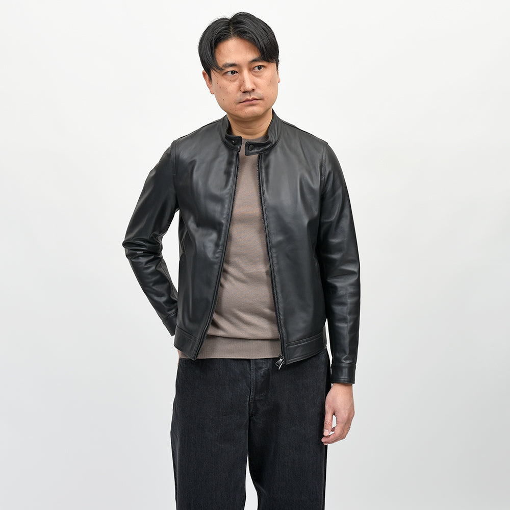 EMMETI(エンメティ) JURI SPレザー ラムナッパレザー ライダースジャケット