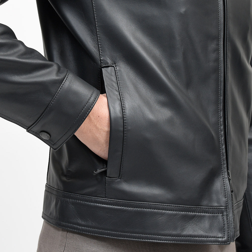 EMMETI(エンメティ) JURI SPレザー ラムナッパレザー ライダースジャケット