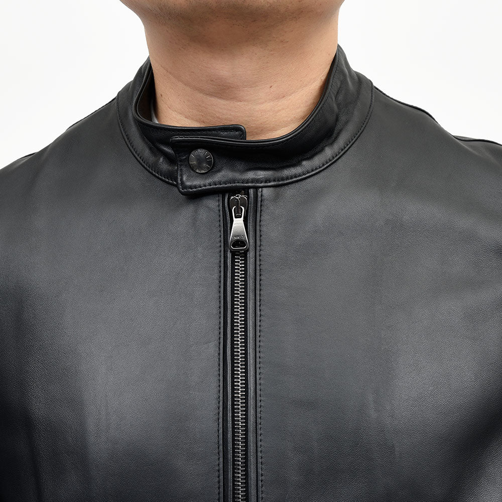EMMETI(エンメティ) JURI ナッパチェラータ ラムナッパレザー ライダースジャケット