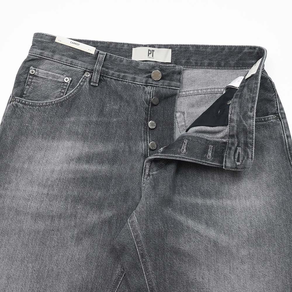PT TORINO DENIM(ピーティートリノデニム) コットン ウォッシュド ブラックデニムパンツ REBEL/CARROT FIT/OA5640