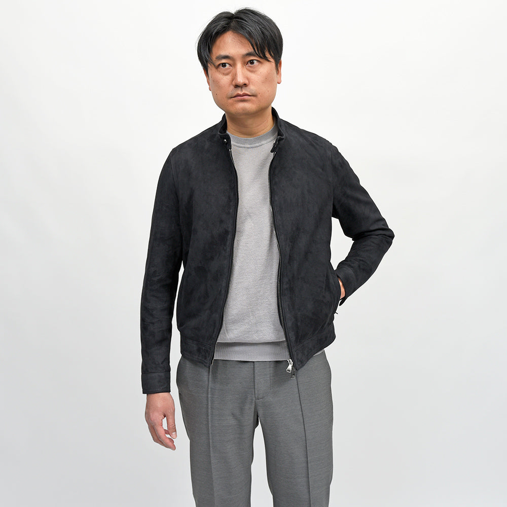 EMMETI(エンメティ) JURI SPレザー ラムスエード ライダースジャケット