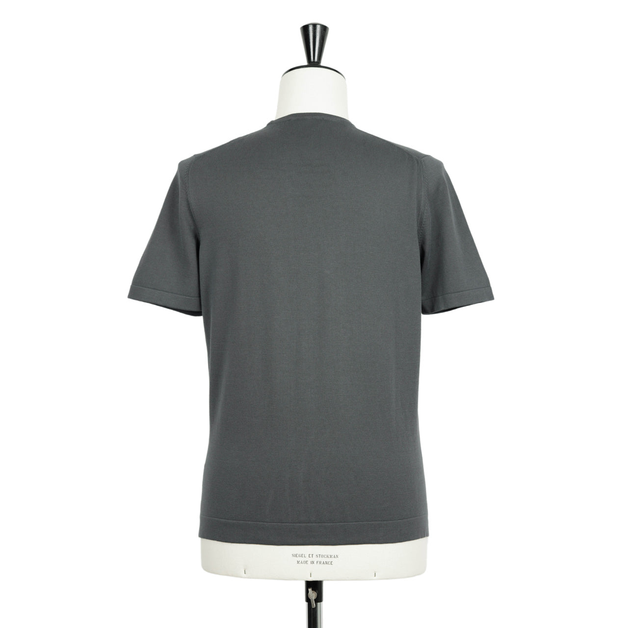 グランサッソ / ハイゲージ コットン プルオーバー クルーネック ニット Tシャツ / 58138 18120 / チャコールグレー