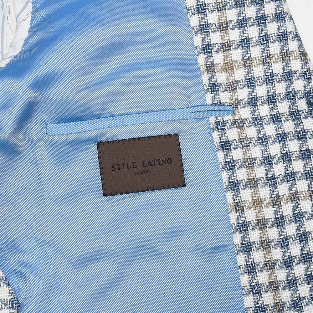 STILE LATINO(スティレ ラティーノ) VINCENZO シルクリネンコットン ハウンドトゥース シングルジャケット