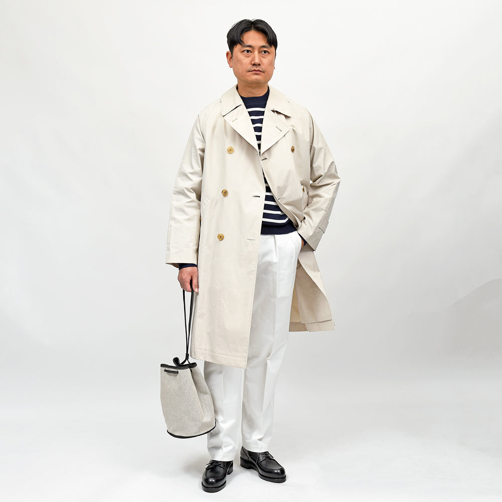 Charles et Charlus(シャルル エ シャルリュス) Escala グレインレザー×キャンバス ドローストリングバッグ