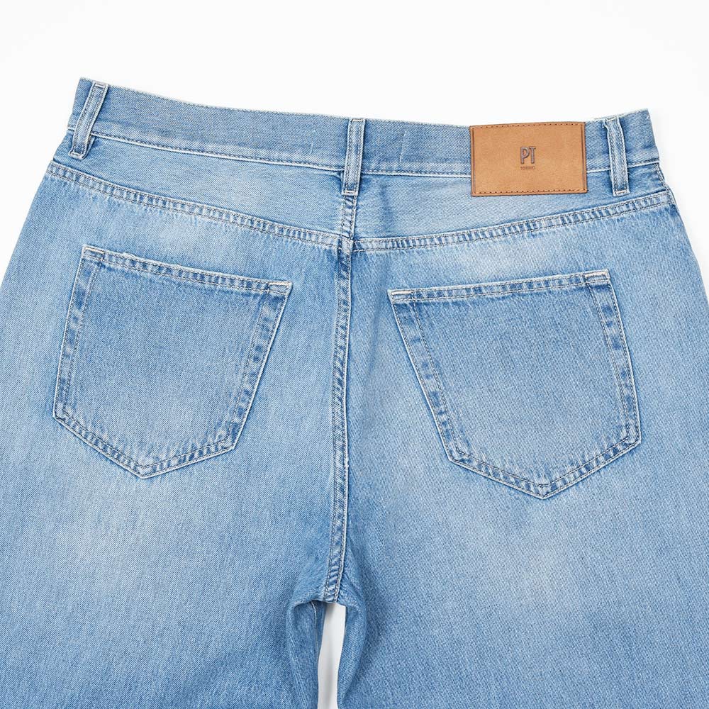 PT TORINO DENIM(ピーティートリノデニム) RAP コットン ウォッシュド デニムワイドパンツ/CA5630