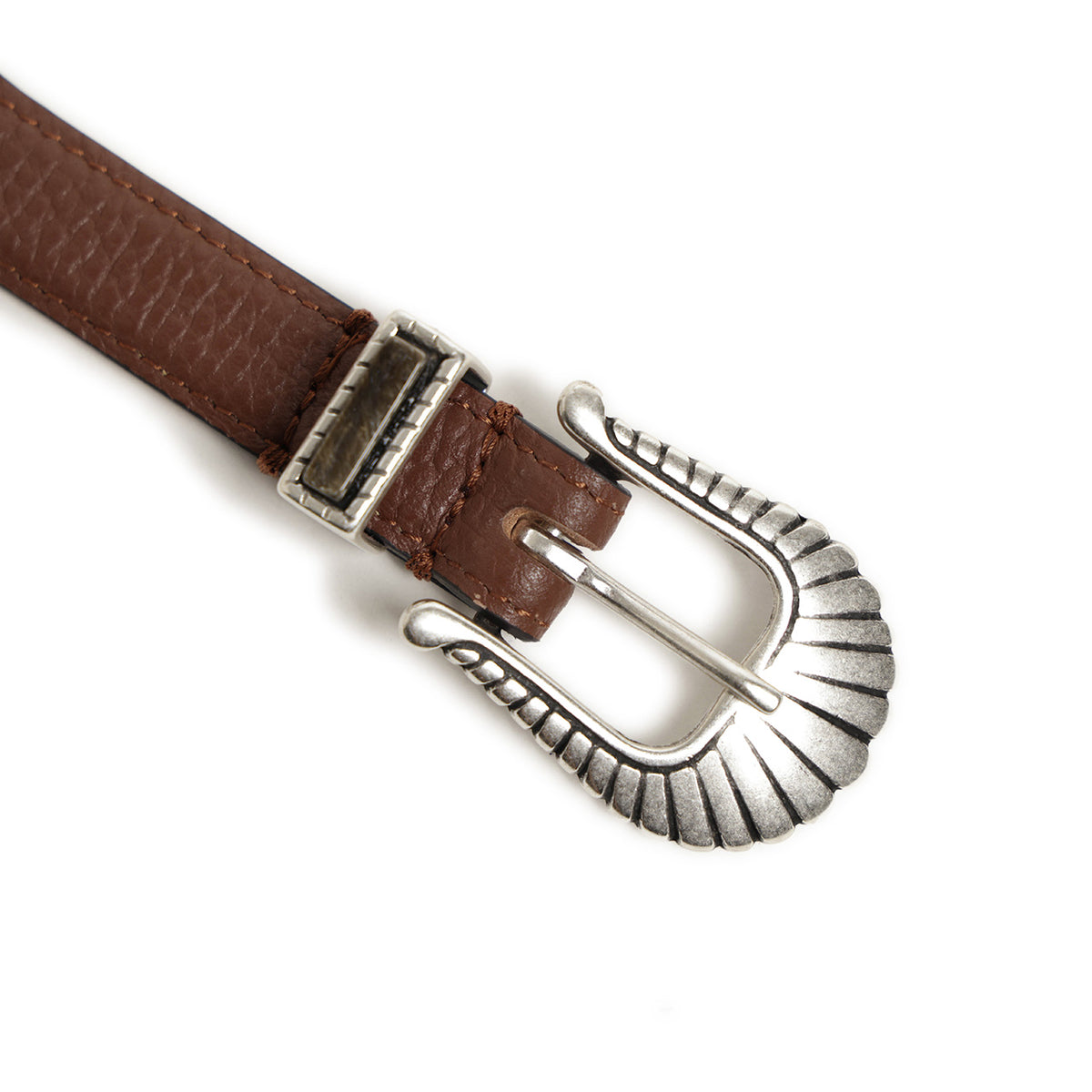 アドリアーノ メネゲッティー / レザー ウエスタン プンターレ ベルト/6136 CHEYENNES BROWN