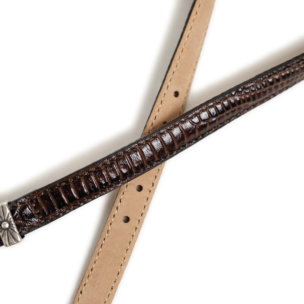 アドリアーノ メネゲッティー / レザー ウエスタン ブレスレット リザード型押し/6136 NAVAJOS BROWN
