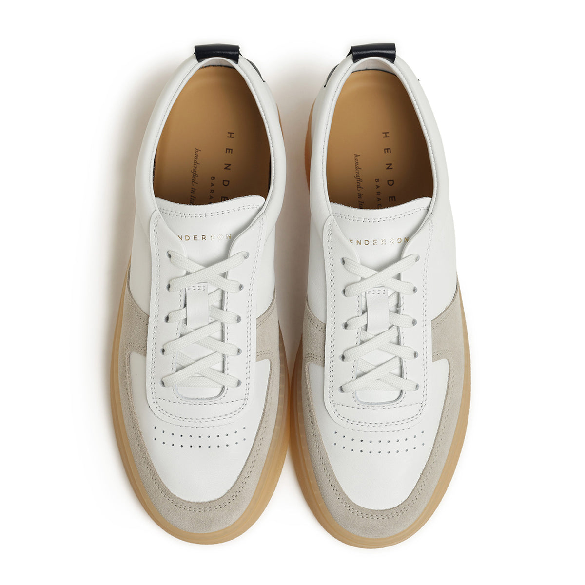 ヘンダーソン / レザー ジャーマントレーナー スニーカー クリアソール アンラインド ローカット レースアップ/GRECALE
