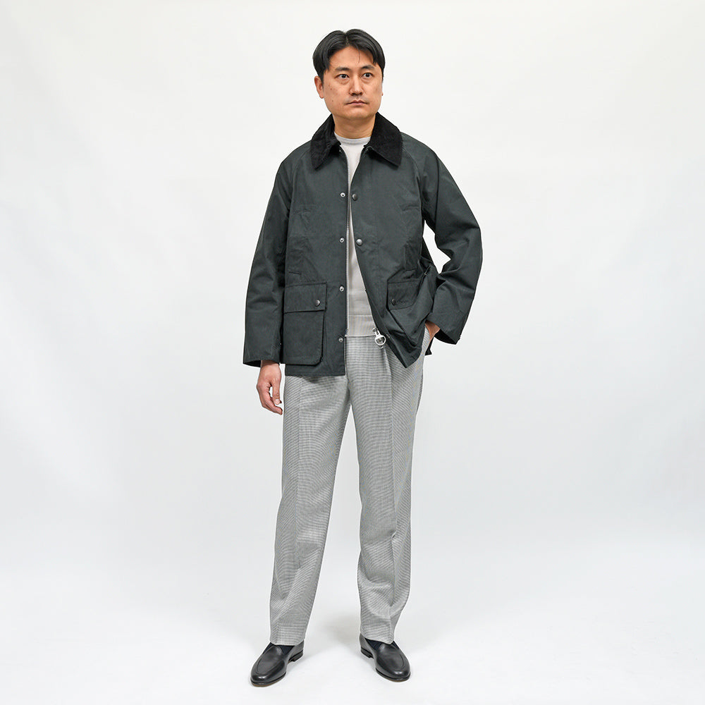 Fumiya Hirano THE TROUSERS(フミヤヒラノトラウザーズ) REGENT ウールトロピカル ハウンドトゥース サイドアジャスター 2インプリーツ ドレスパンツ
