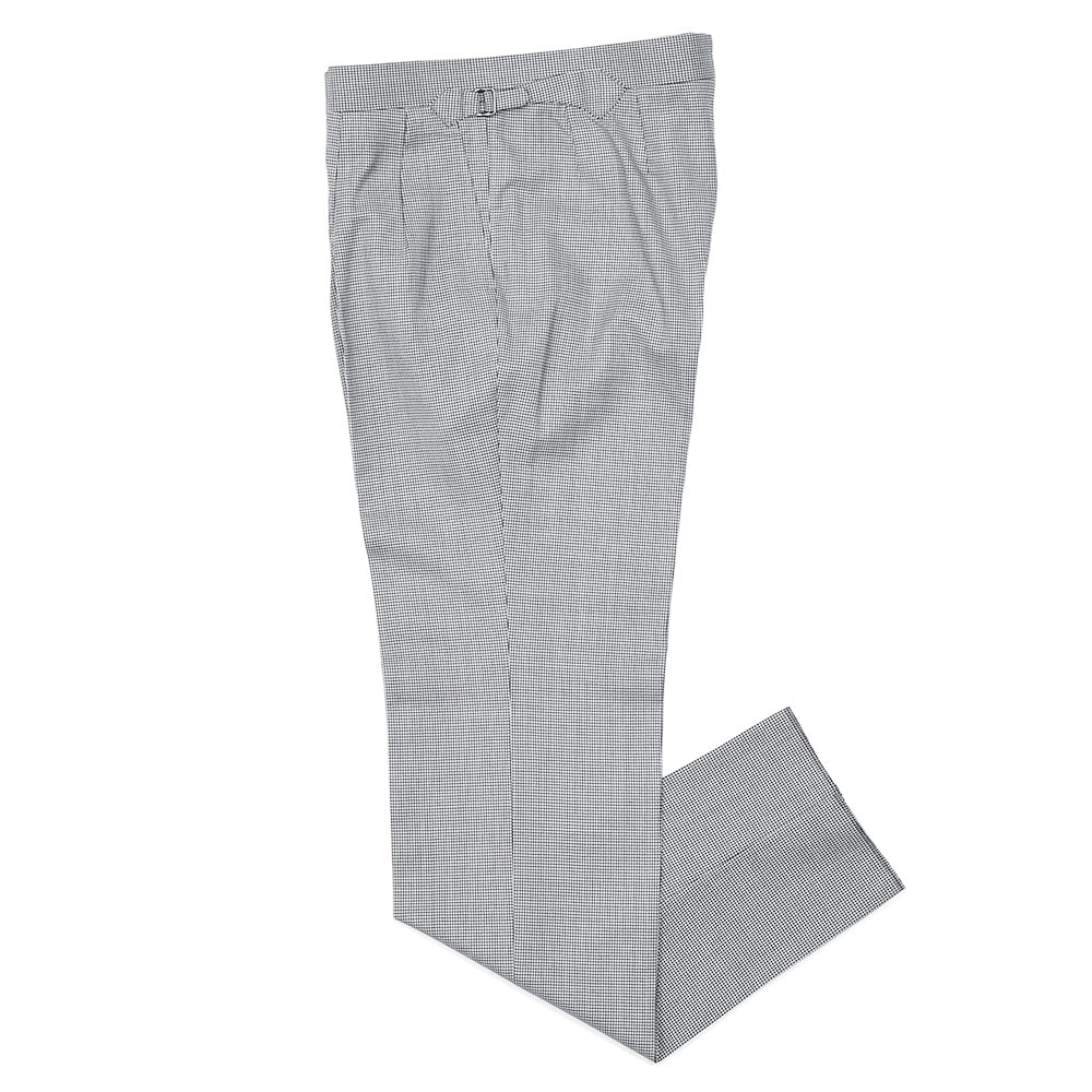 Fumiya Hirano THE TROUSERS(フミヤヒラノトラウザーズ) REGENT ウールトロピカル ハウンドトゥース サイドアジャスター 2インプリーツ ドレスパンツ