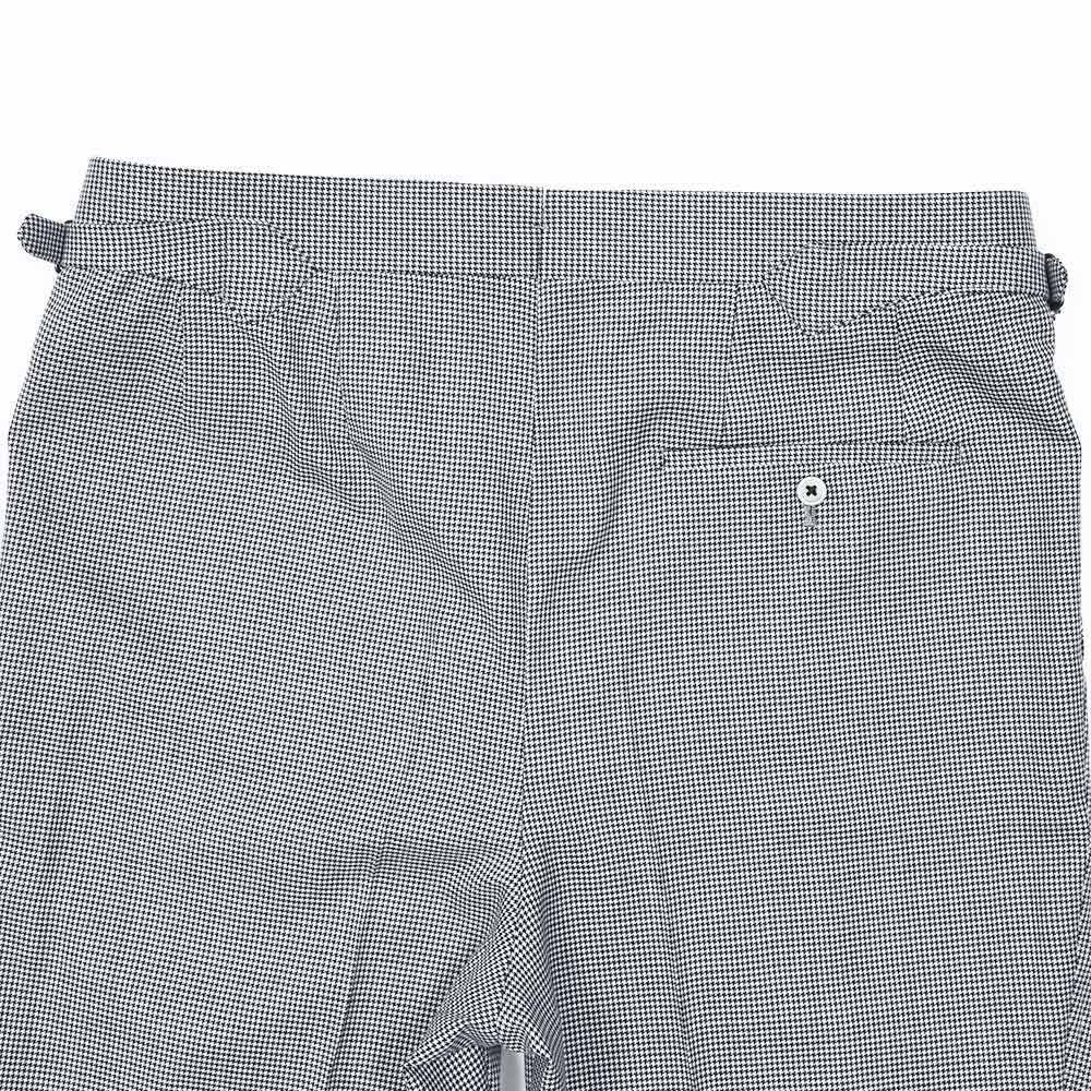 Fumiya Hirano THE TROUSERS(フミヤヒラノトラウザーズ) REGENT ウールトロピカル ハウンドトゥース サイドアジャスター 2インプリーツ ドレスパンツ
