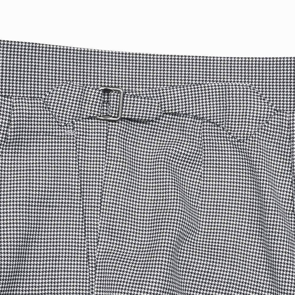 Fumiya Hirano THE TROUSERS(フミヤヒラノトラウザーズ) REGENT ウールトロピカル ハウンドトゥース サイドアジャスター 2インプリーツ ドレスパンツ