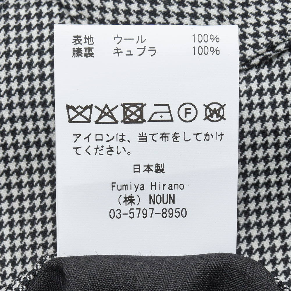 Fumiya Hirano THE TROUSERS(フミヤヒラノトラウザーズ) REGENT ウールトロピカル ハウンドトゥース サイドアジャスター 2インプリーツ ドレスパンツ