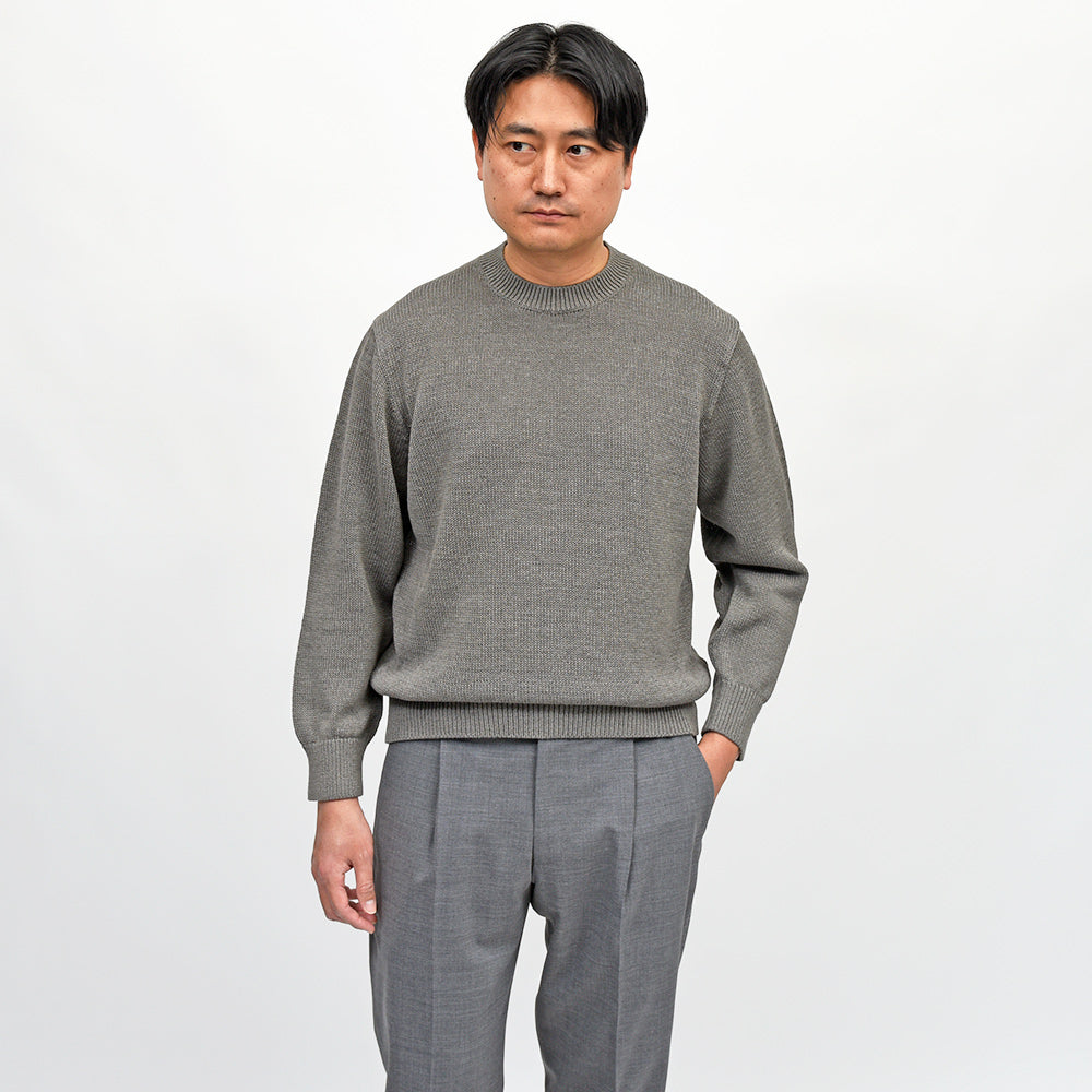 Yonetomi(ヨネトミ) WASHI COTTON KNIT PULLOVER 和紙 コットン ローゲージ クルーネックニット