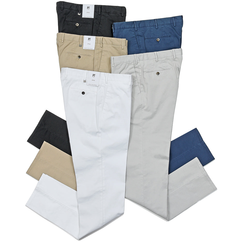 PT TORINO(ピーティートリノ) コットンストレッチ ギャバジン ノープリーツパンツ SLIM FIT/PU42