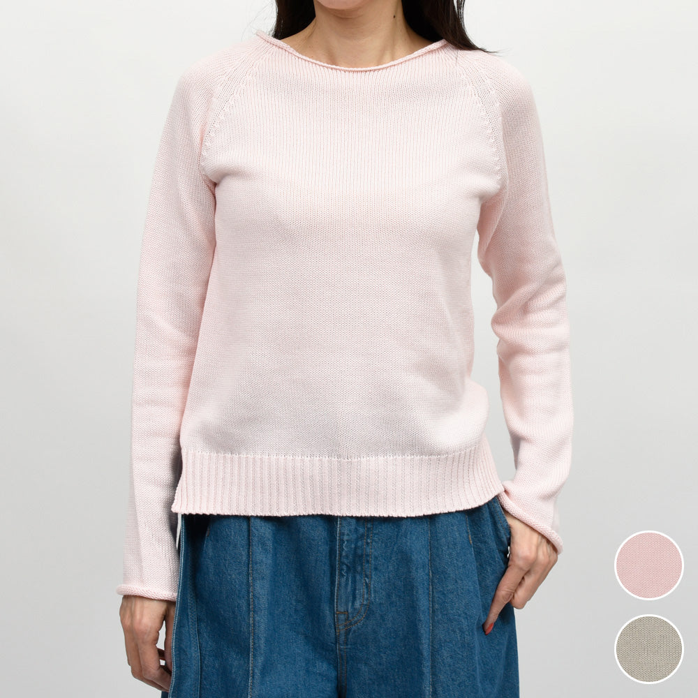 SCAGLIONE(スカリオーネ) DEC074 コットンラウンドネックニット