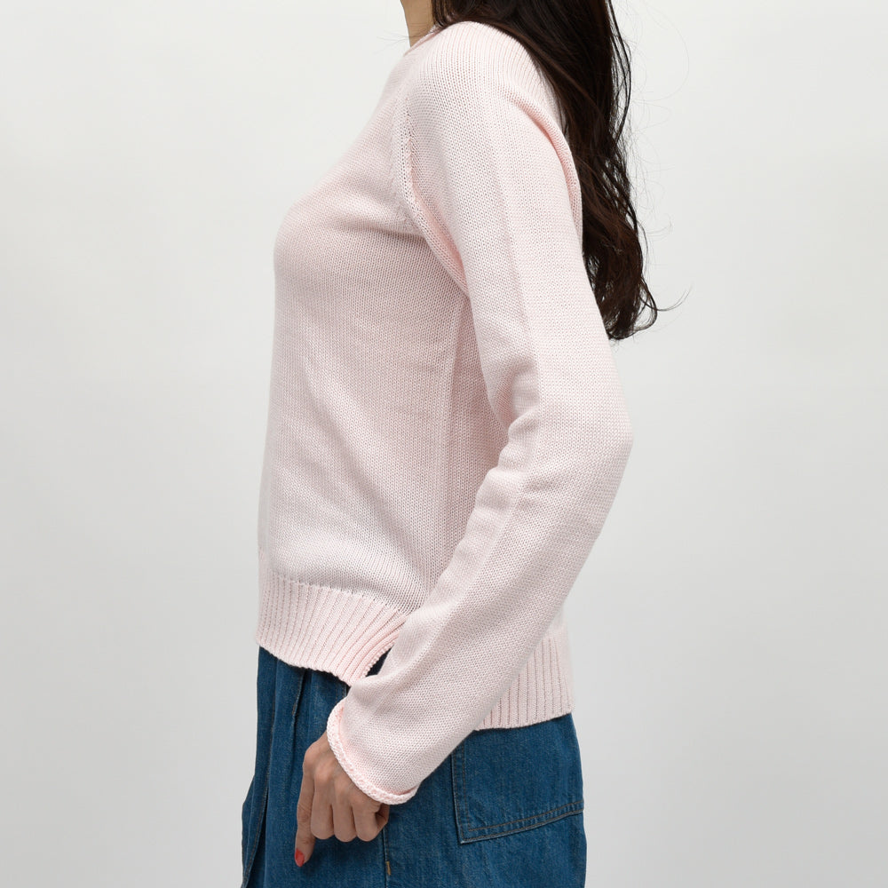 SCAGLIONE(スカリオーネ) DEC074 コットンラウンドネックニット