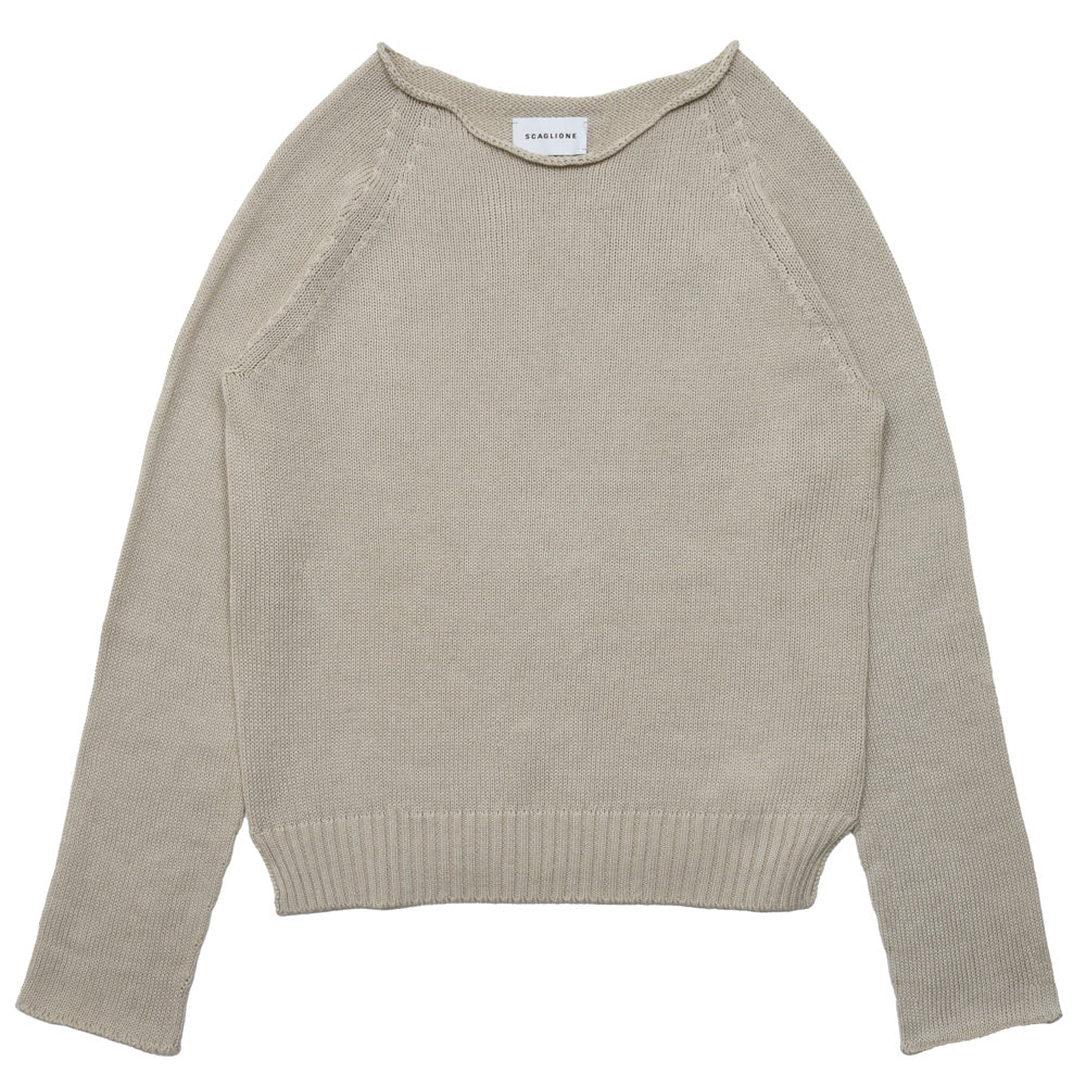 SCAGLIONE(スカリオーネ) DEC074 コットンラウンドネックニット