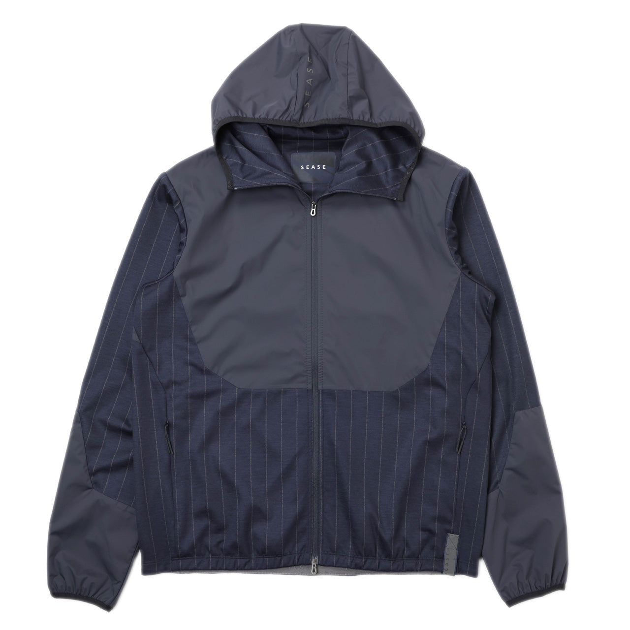 シーズ / ウール ナイロン ストレッチ ジップアップ パーカー / ZIPPED HOODIE HYBRID / WH049 TJ232 / ネイビー