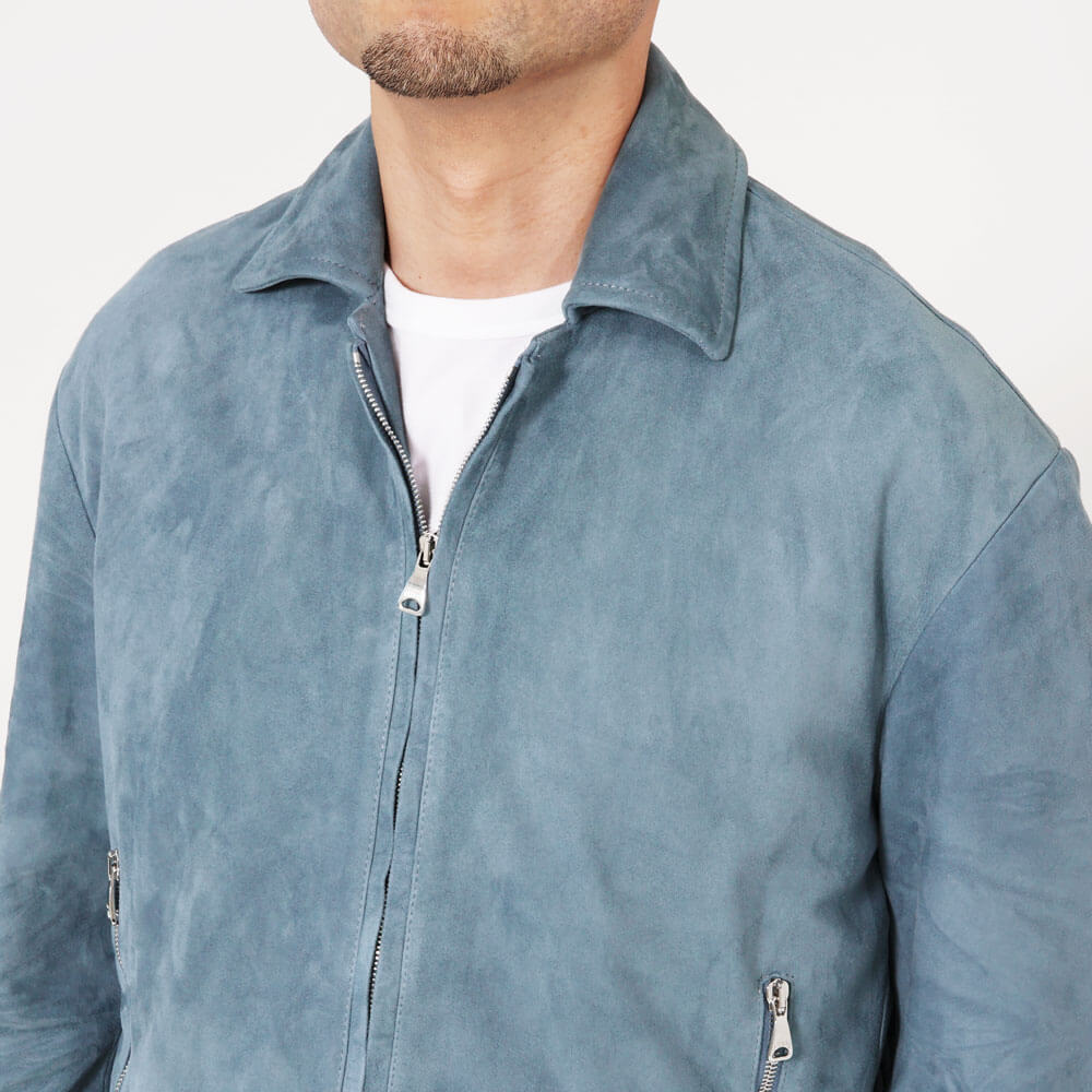 エンメティ / 【BR別注】スペシャル ラムスキン スウェード ジップアップ ブルゾン(シルバーパーツ)/ACHILLE_BR/SP LAMB SKIN SUEDE