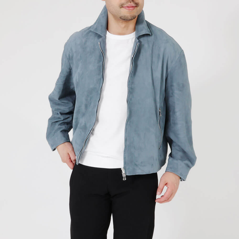エンメティ / 【BR別注】スペシャル ラムスキン スウェード ジップアップ ブルゾン(シルバーパーツ)/ACHILLE_BR/SP LAMB SKIN SUEDE