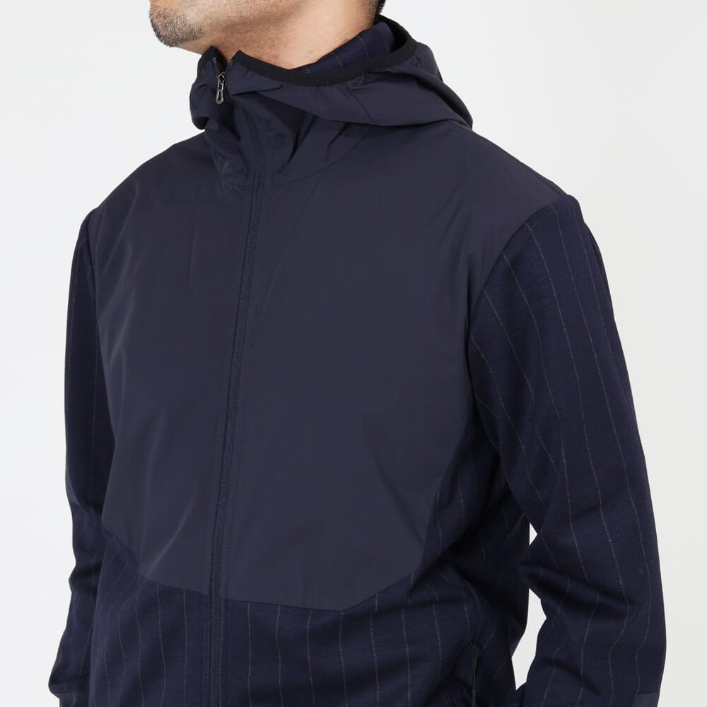 シーズ / ストライプ ジャージー ZIPPED HOODIE HYBRID/WH049 TJ232