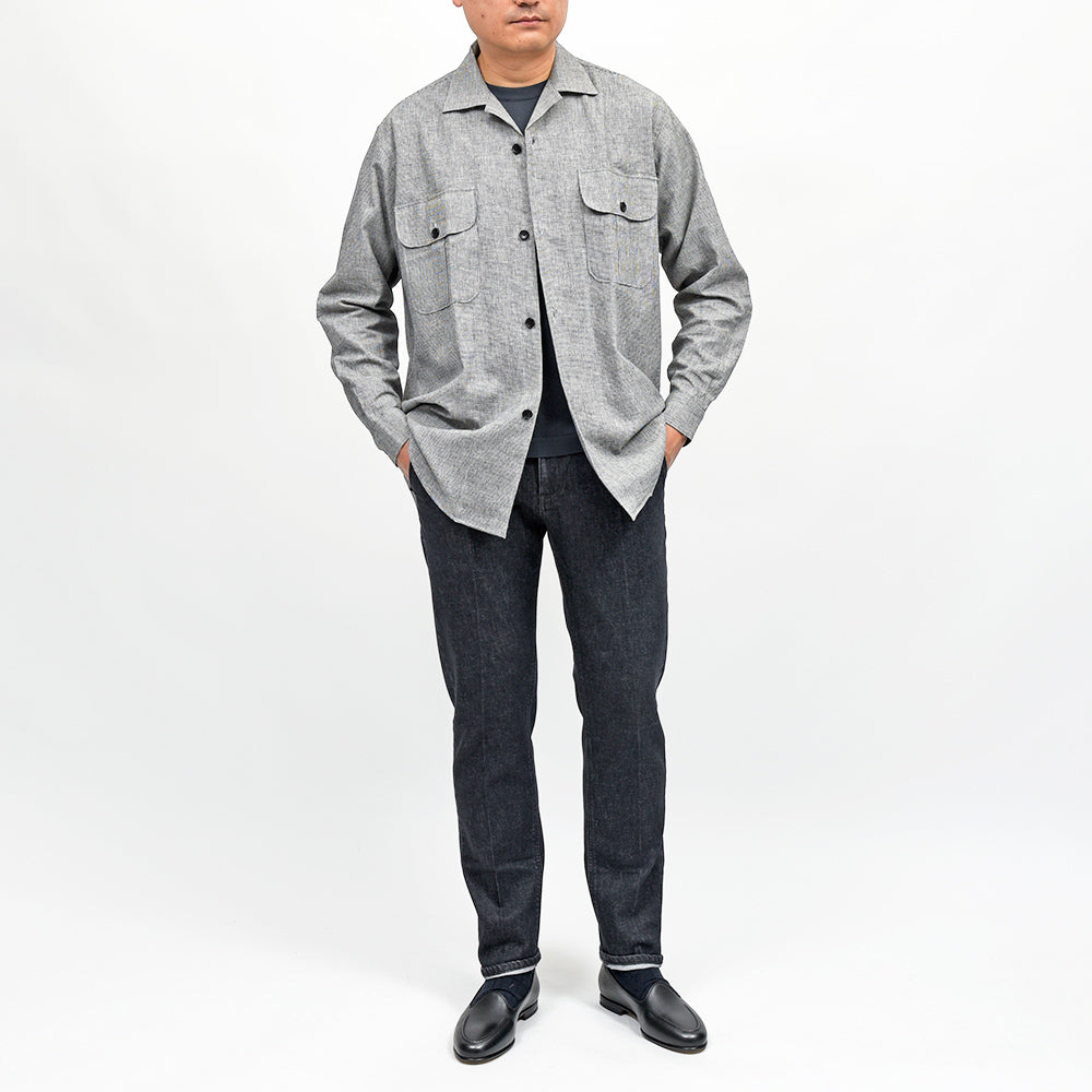 Errico Formicola(エリコ フォルミコラ) GERARDO リネンコットン ハウンドトゥース シャツジャケット