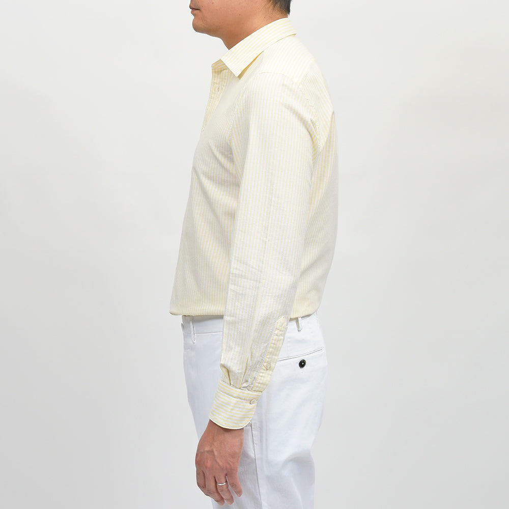 Finamore(フィナモレ) VITTORIO/BALI コットンオックス ロンドンストライプ セミワイドカラーシャツ