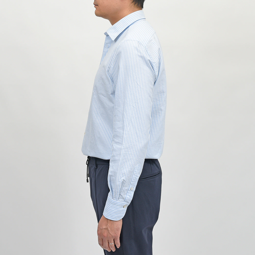 Finamore(フィナモレ) VITTORIO/BALI コットンオックス ロンドンストライプ セミワイドカラーシャツ