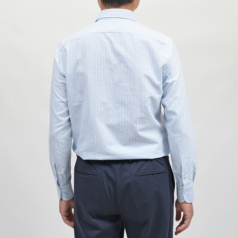 Finamore(フィナモレ) VITTORIO/BALI コットンオックス ロンドンストライプ セミワイドカラーシャツ